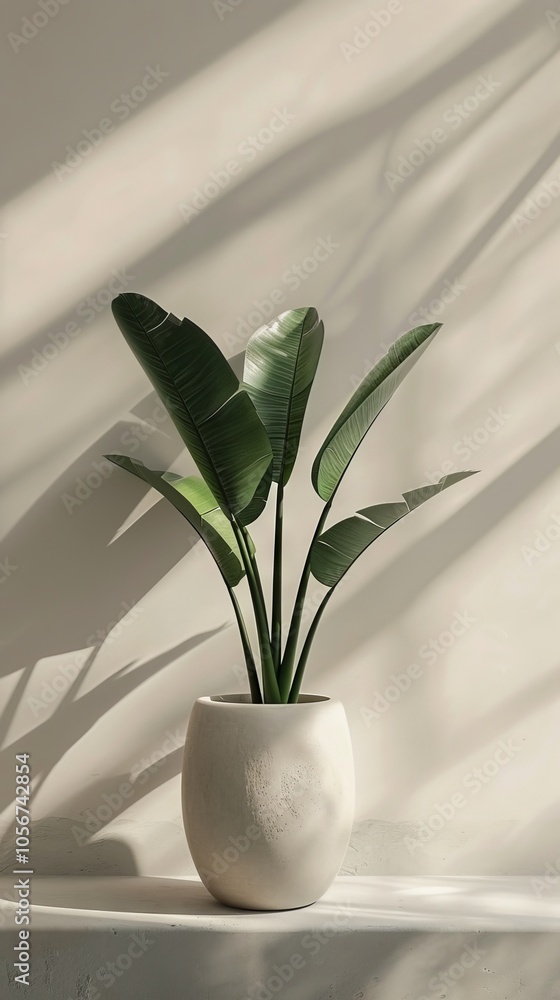 Poster minimalistic plant setup designed with room for text