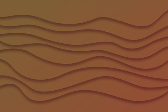 Abstract brown wavy background with smooth curved lines