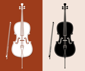 Cello Orchestra Instrument Cartoon Music Graphic Vector © sila5775