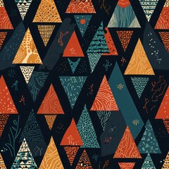 seamless geometric pattern with triangles