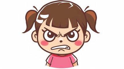 Obraz premium Angry Little Girl - a striking and emotive visual. The image captures a moment of strong feelings, showcasing the intensity of childhood emotions.