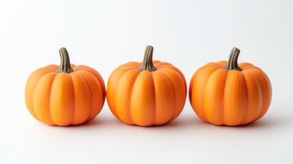 Obraz premium Orange pumpkin toy set against a white background