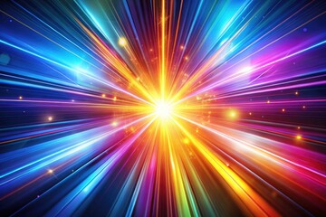 Abstract Dynamic Light Beams and Vibrant Colors for Technology and Futuristic Design Concepts