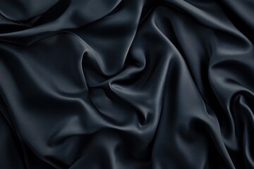 Fototapeta premium Sleek ebony canvas. Smooth satin material with subtle drapes. Opulent shadowy backdrop providing plenty of room for your imaginative design endeavors