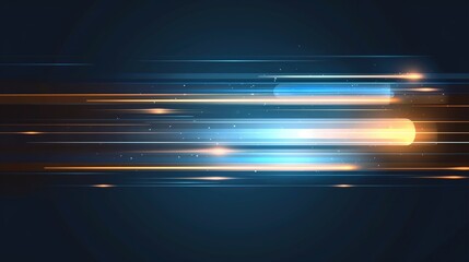 High speed light with blue and orange stripes, this abstract, futuristic technological concept features motion blur and fast forward timeline background