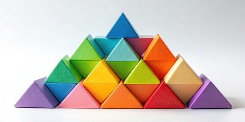 Fototapeta premium Pyramid Blocks Infographic Template - Build Success Step by Step