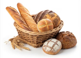Assorted breads in a basket