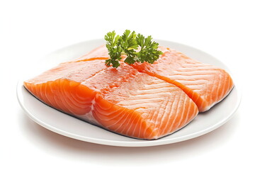 Fish fillets, such as salmon clipart, Generative AI