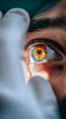 Close-Up of an Eye Exam with Glaucoma Detection by an Optometrist in a Clinic