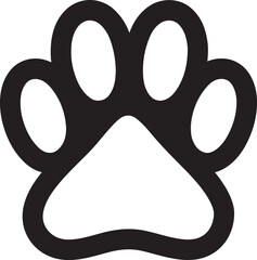 Dog paw print flat icon crafted for animal apps and pet lover sites