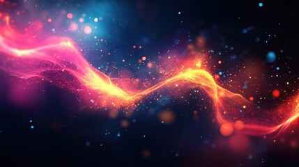 Obraz premium Dark, abstract neon background featuring vibrant swirling sparks