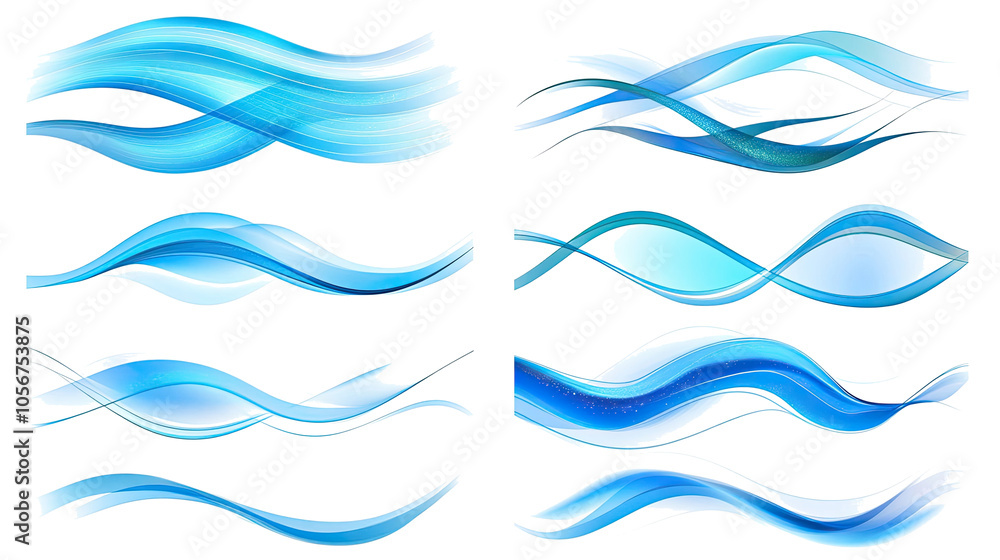 Poster smooth shapes on clear background generative ai