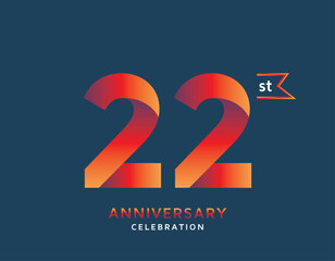 22st anniversary colorful