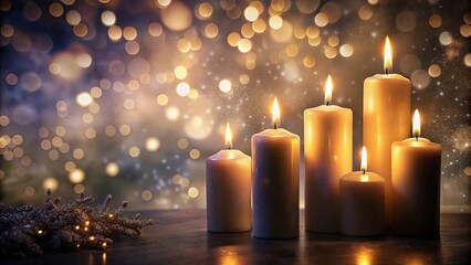 Illuminated Hope Amidst a Shimmering Background of Warm Lights