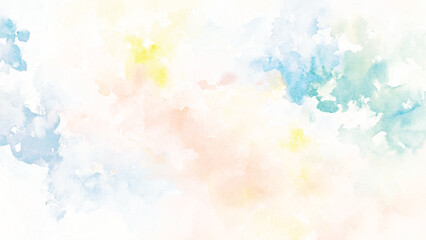 Sky blue watercolor illustration paint on paper textured canvas element. painting soft blue textured on wet white paper, Light sky blue brush painted watercolor background.