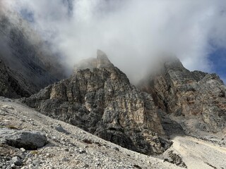 Italia : Veduta del Monte Pelmo, Alpi Dolomiti, 22 Ottobre 2024.