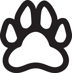 Minimalist dog paw print flat icon perfect for animal apps and pet sites