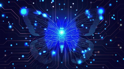 Digital Butterfly on Circuit Board