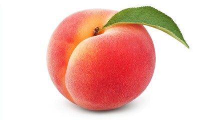 Ripe Whole Peach Fruit Isolated On White Background With Clipping Path Full Depth Of Field