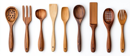 Kitchen Wood Utensil Isolated On White