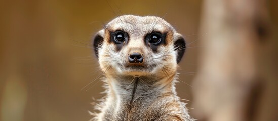 Close Up Portrait Of The Meerkat Suricata Suricatta With Sandy Nose