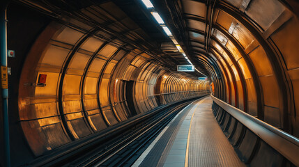 Underground tunnel of the London Tube