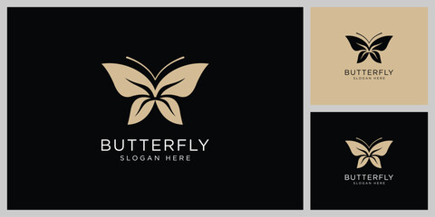 butterfly animal logo design vector