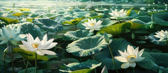 Habitat Of White Lotus Flowers