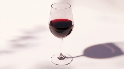 Elegant Glass of Red Wine with Delicate Reflections on Minimal Background