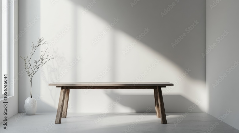 Poster minimalistic clean surface with a simple table design