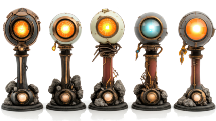 Decorative Windmill Energy Models on Transparent Background Generative AI