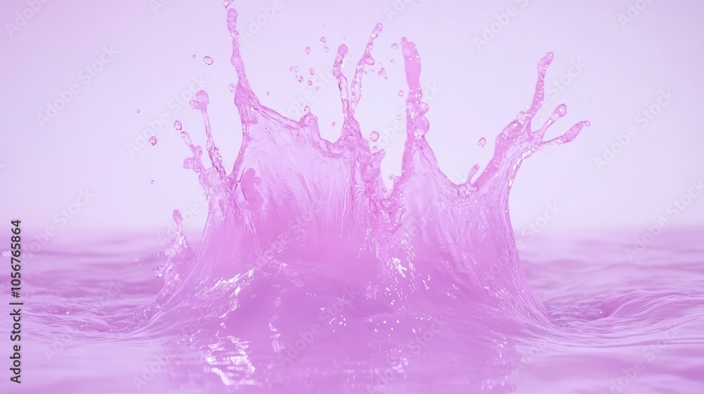 Leinwandbilder vibrant pink water splash creating dynamic ripples in a serene setting