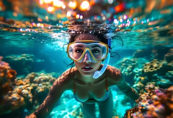 person snorkeling in the ocean