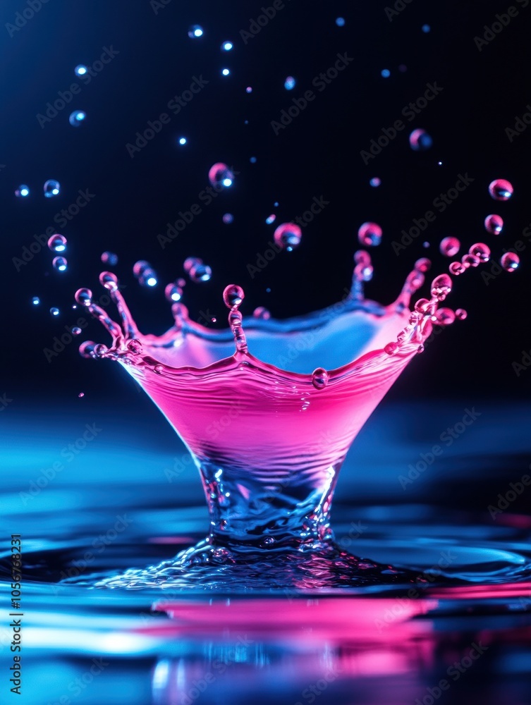 Aufkleber captivating splash of colorful liquid the art of motion and light in water droplets