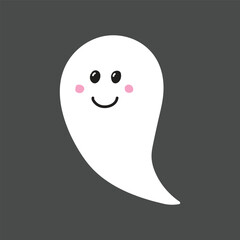 Halloween ghost isolated on white background. Vector illustration