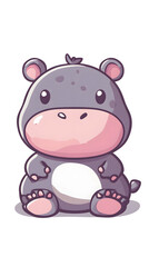 Fototapeta premium Cute hippo character