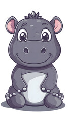 Naklejka premium Cute hippo character