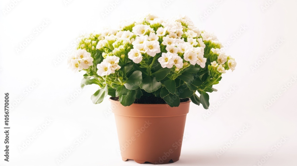 Aufkleber kalanchoe plant in a pot viewed from the front set against a white background