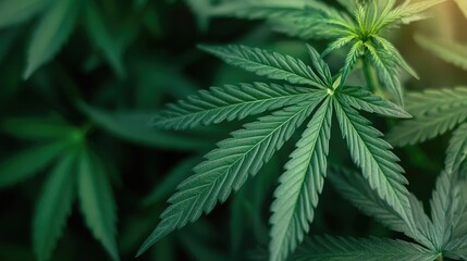 High quality green cannabis leaf plant suitable for medical use