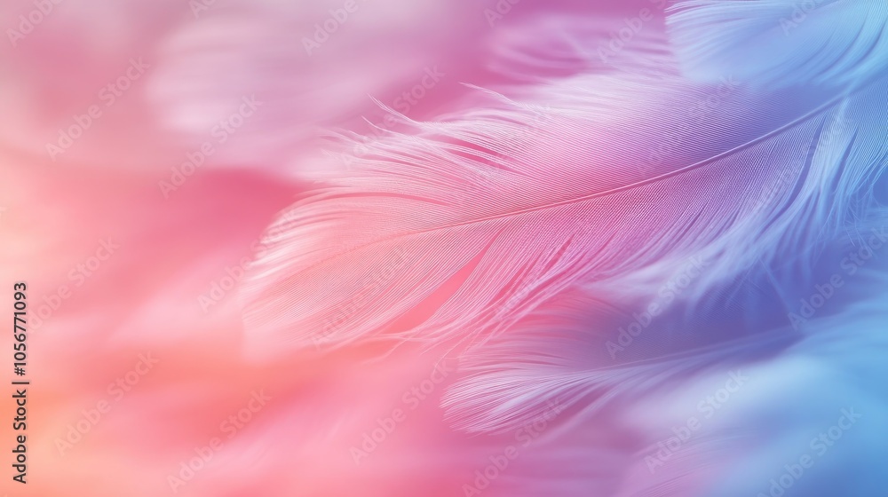 Poster Soft colored feather background with a blurred effect ideal for graphic design projects