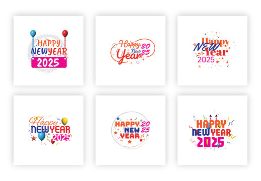 2025 Happy New Year Typography Design