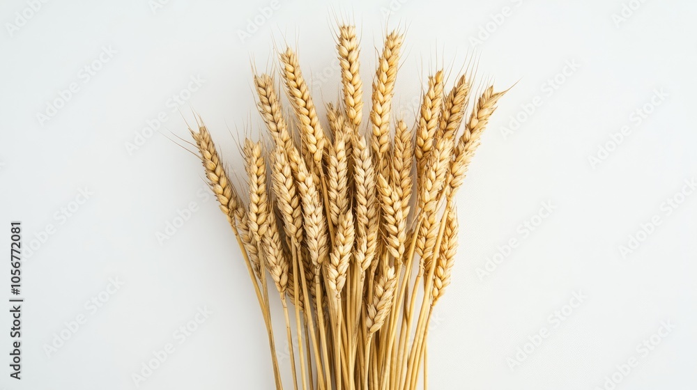Poster a cluster of golden wheat is displayed against a white backdrop