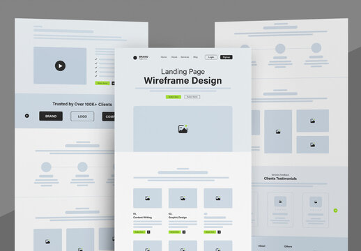 Wireframe Landing Page UX Layout