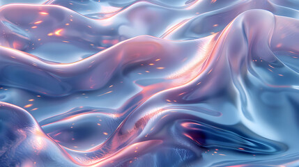 Fototapeta premium Abstract 3D Background with Shiny Wavy Surface and Soft Colors
