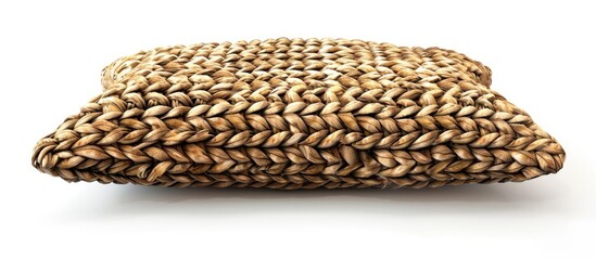 Fototapeta premium Wicker Pillow Isolated On White Background