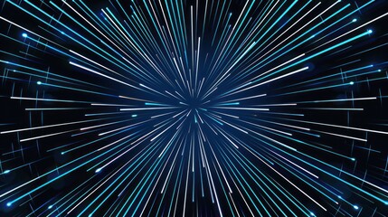 Abstract Blue and White Lines Radiating Outwards