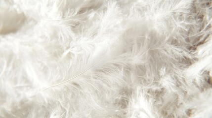 Fototapeta premium Close up of soft delicate white feathers forming a textured backdrop