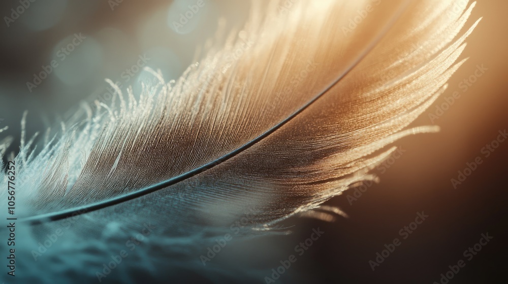 Aufkleber Close up view of a feather featuring a soft focus effect
