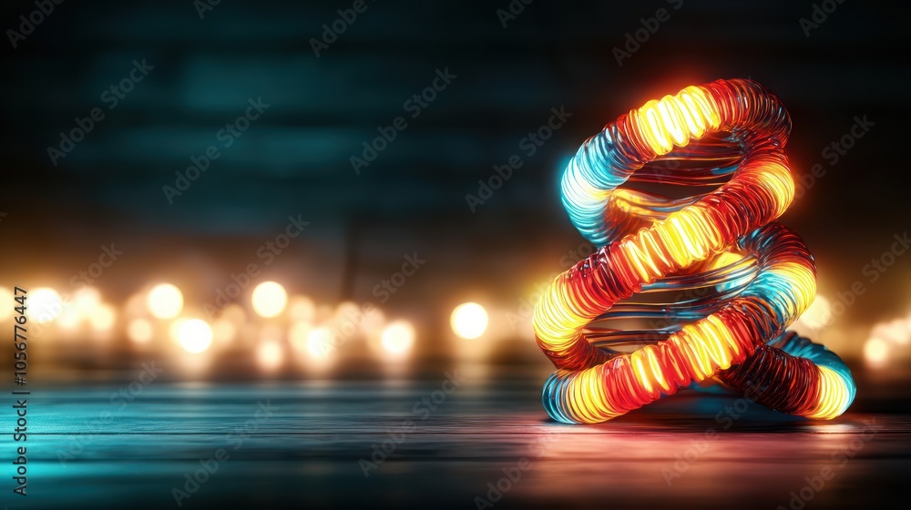 Poster vibrant spiral of light a captivating display of colorful coils against a dreamy background