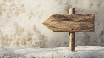 Naklejka premium Wooden directional sign on a light backdrop